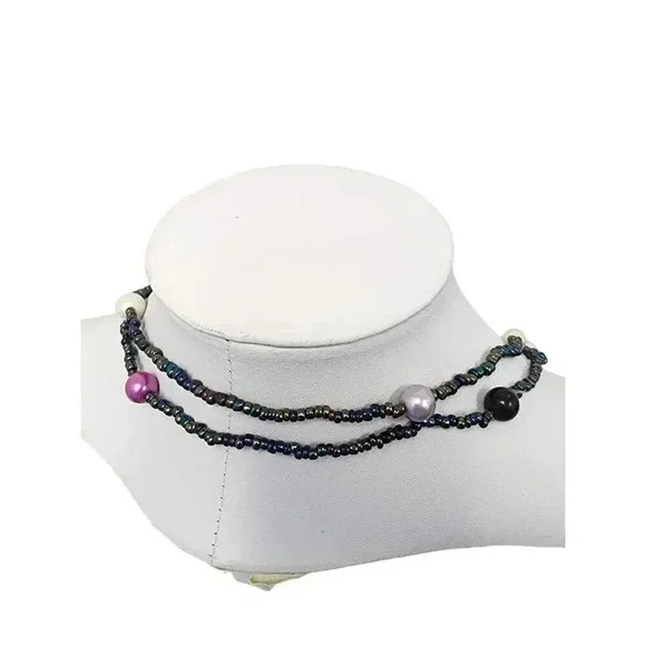 Layered Multi-Color Beads Necklace – 49 inch approx - Picture 5 of 5